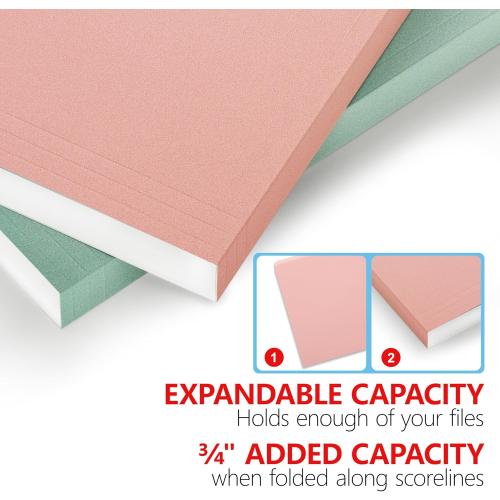 Two Tone Colored File Folders,18 Pack 6 Pastel Colors Manilla Folders 8.5x11,Assorted Colors 1/3 Cut Tab File Folders Letter Size,School Business Office Folders for Document