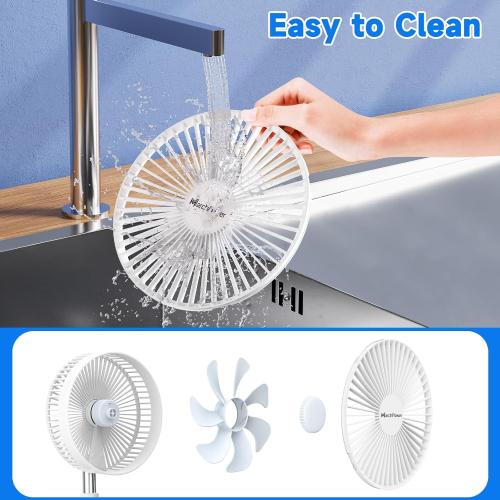 Marchpower Foldable Oscillating Standing Fan with Remote, 8 Portable Pedestal Quiet Fan with Timer, 7200mah Rechargeable USB Desk Fan for Home Bedroom Office Travel Outdoor Camping