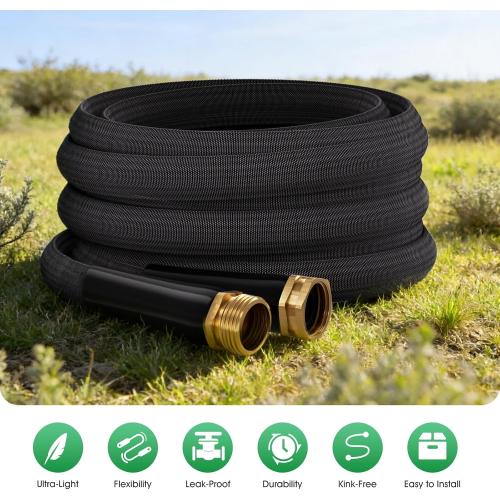 Garden Hose 100FT, Non-Expanding Water Hose Ultra Lightweight, Kink-Free, Burst-Resistant, Lead-Free, Durable & Flexible High-Pressure Hose for Yard, Lawn, Outdoor, Car Washing
