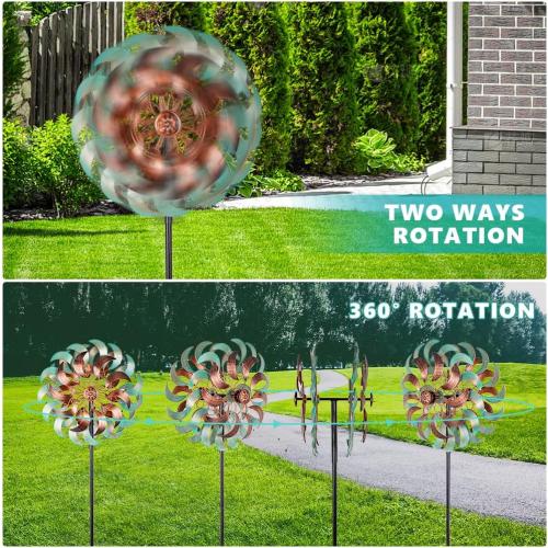 DREAMSOUL 360° Wind Spinners Outdoor, Metal Wind Spinner 64 Inch Windmill for Yard Garden Outdoor Decor