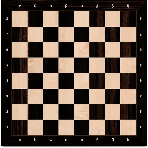 A&A 18.87 Professional Wooden Tournament Chess Board with Storage Bag / 2 Squares w/ Notation