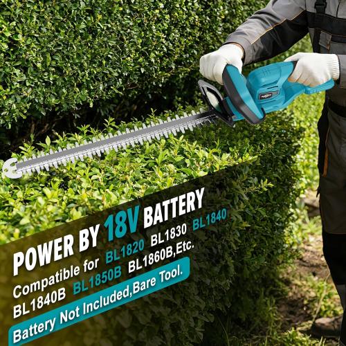Hedge Trimmer Compatible for Makita 18V Battery，Cordless Electric Hedge Trimmer with 1600RPM Brushless Motor, 22'' Dual-Action Blade with 3/5'' Cutting Capacity (NO Battery)