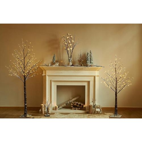 Hairui Lighted Brown Branches Battery Operated with Timer 30IN 100 LED Fairy Lights, Willow Branch Lights for Home Bedroom Fireplace Christmas Holiday Decoration Indoor Outdoor Use (Vase Excluded)