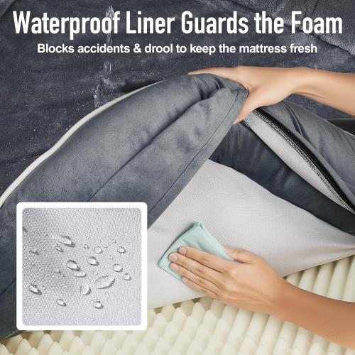 OhGeni Orthopedic Big Dog Couch Pet Sofa Cat Beds with Comfort Foam Support, Soft Comfortable Fabric, Machine Washable Waterproof Removable Cover, (Gray)