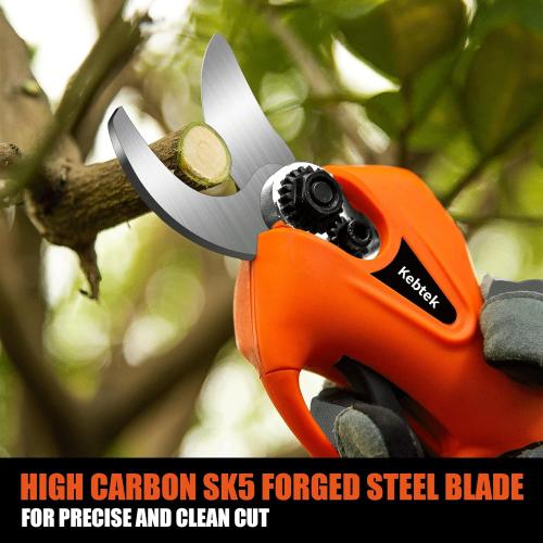 Pruning Shear Battery Powered, Kebtek Cordless Portable Electric Pruner with 2Pack 2Ah Rechargable Batteries -16.8V 25MM(0.98Inch) Cutting Diameter