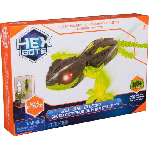 HEX BOTS Wall Crawler Gecko, Rechargeable Remote Control Robot Kids Toys, Climbs up Walls, RC Robot Toys for Boys & Girls Ages 4 & Up