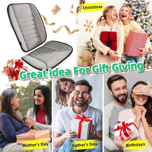 kingphenix Car Seat Cushion with Back Support Pillow: Enhanced Comfort Memory Foam Design for Pain Relief, Ideal for Drivers and Office Use - Ergonomic Lumbar Comfort for Long Sitting - Gray