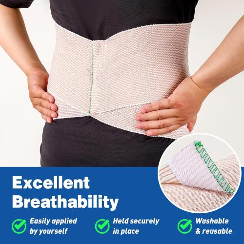 AZEN Premium 2 Pack Elastic Bandage Wrap 6 Inch, Compression Wrap Bandage for Legs, Ankle, Knee, Tummy, Body, Latex-Free, Lymphedema Wraps for Legs