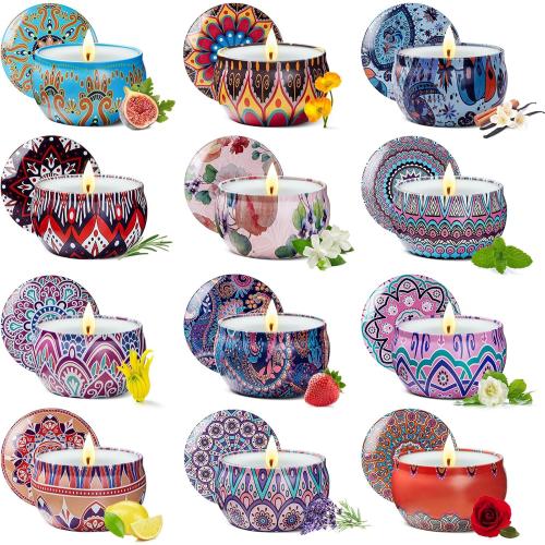 24 Pack Scented Candles Gift Set, Baby Shower Bridal Favors for Guests Housewarming Birthday Party Favors for Adults, Christmas Valentine's Mothers Day Party Give Away Bulk Gifts for Women