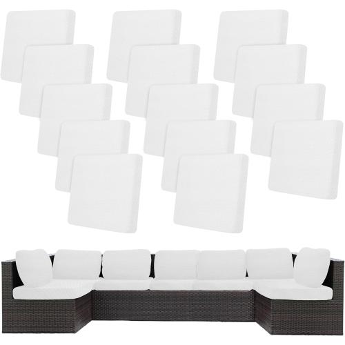 14Pcs Stretch Patio Cushion Covers,Outdoor Couch Covers Replacement,Outdoor Couch & Sofa Slipcovers,for Patio Furniture Cushion Covers,Washable Reusable Furniture Protector (Jade White,Cover Only)