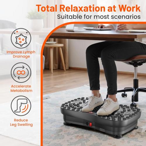 AXV Vibration Plate Fitness Platform Exercise Machine Vibrating Shaking Workout Full Body Shaker Vibrate Stand Shake Board Sport Gym Pad for Weight Loss Fat Burner for Women Men