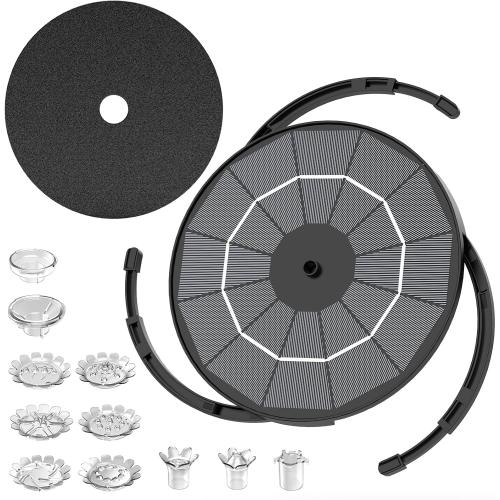 AISITIN Solar Fountain Pump for Bird Bath Upgraded 2025, 3.5W Solar Water Pump DIY Kit with 9.8ft Cord & Multiple Nozzles, Solar Bird Bath Fountain with Wire for Garden, Ponds and Outdoor