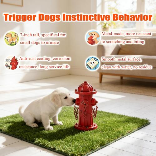 7.8 H Metal Potty Training Fire Hydrant for Dogs to Pee On Indoor or Outdoor