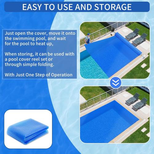 Solar pool cover measure 144*288in dimensions 32.68*22.44*11.02 thickness 16mil color blue