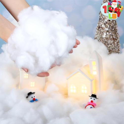 JOYIN 1 LB Fake Snow Cotton Christmas Decorations, Soft Snow Blanket for Christmas Village Accessories Indoor Winter Artificial White Clouds Craft Indoor Home Decor Tree Snowman Scene Display