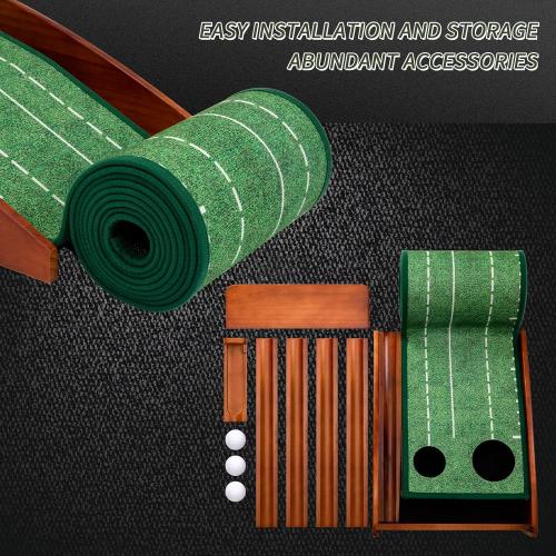 Putting Green Indoor,Golf Putting Mat with Auto Ball Return,Premium Crystal Velvet Surface, Practice Putting mat, Perfect Training Aid & Gift for Golf Lovers Christmas