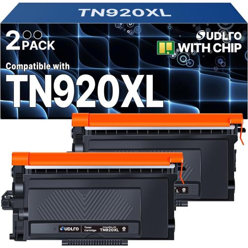 TN920XL Toner Cartridge Compatible for Brother TN920 TN920XXL TN920UXXL High-Yield Black Toner Replacement for HL-L6210DW HL-L6210DWT HL-L5210DW HL-L5210DN MFC-L5710DW Printer (2-Pack, with Chip)