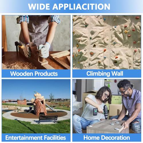 T Nuts 1/4-20, 5/16-18, 3/8-16, Jovlalis 160 pcs Zinc Plated Steel T-Nut 4 Pronged Tee Blind Nuts Assortment Kit for Wood, Rock Climbing Holds, Cabinetry, Furniture