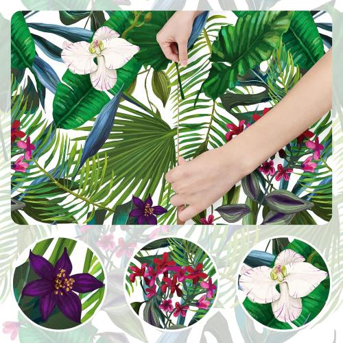 Botanical Peel and Stick Wallpaper Green Floral Contact Paper for Walls Tropical Floral Peel and Stick Wall Paper for Bedroom Self Adhesive Plant Leaf Jungle Wallpaper for Bathroom 24x118