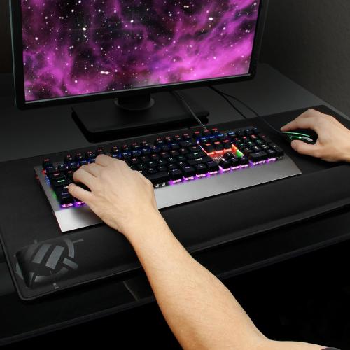 ENHANCE XXL Large Mouse Pad for Desk with 2XL Ergonomic Memory Foam Wrist Rest Support (31.5 x 13.78 x 1 inches) - Desk Pad with Anti-Fray Stitching & Soft Cushion Mat Surface, Designed in The U.S.