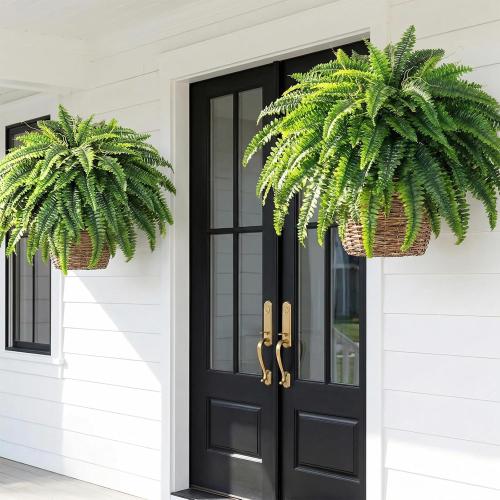 45in Ferns Artificial Plants Large, UV Resistant Artificial Ferns, Artificial Plants Outdoor, Weatherproof Faux Boston Fern Realistic Fake Plants for Porch Home Garden Patio (1, 38 Branches)
