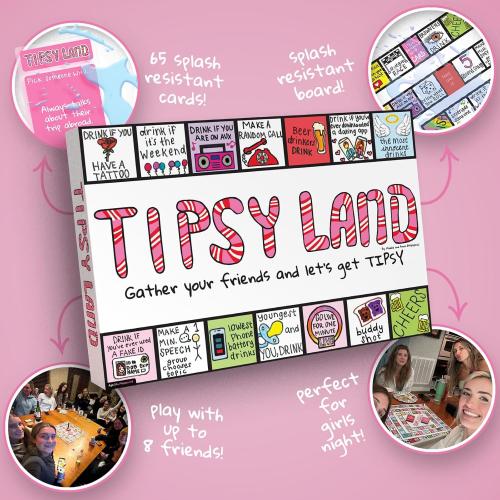 TIPSYLAND Original Edition | Official Product | Hilarious Adult Board Game | Group Game for Game Nights, Parties and More | Fun Challenges, Dares & Mini-Competitions | 3-8 Players
