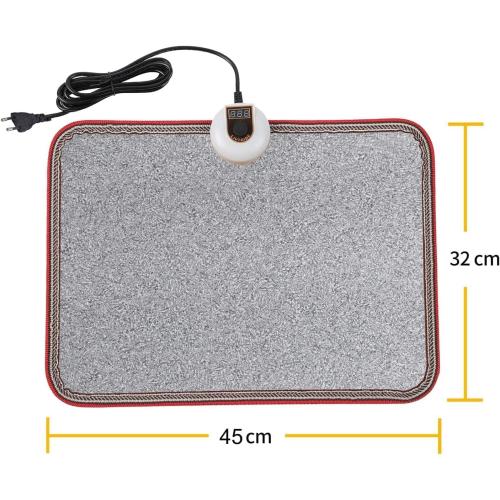 AC 110V Heated Floor Mat for Foot, Gray Carbon Crystal Heating Pad, Electric Heated Foot Warmers for Office, Home