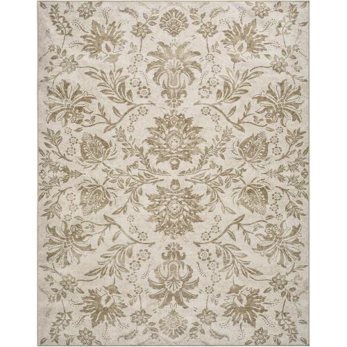 jinchan Torino Floral 5x7 Area Rugs, Vintage-Inspired Neutral Design Accent Rug, Machine Washable Ultra-Thin Low-Pile Non-Slip Traditional Carpet for Living Room Bedroom Dining Room Home Office, Taupe