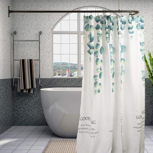 L Shaped Shower Curtain Rod, Bathroom Bathtub Corner Shower Curtain Rod with Ceiling Support (MATT BLACK)