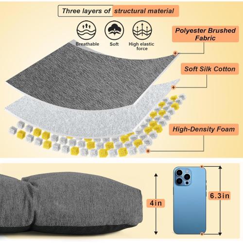 Bench Cushion 36 Inch - Polyester Brushed, High-Density Foam, Non-Slip Bottom, Soft Durable Indoor Tufted Long Seat Cushion for Window Garden Furniture (Dark Gray, 36x14x4 Inch)