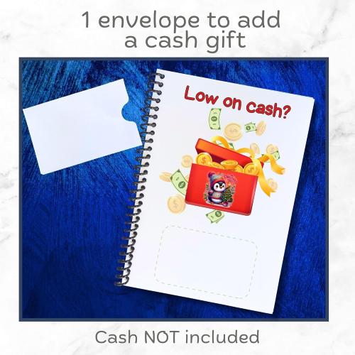 Christmas Gift Card Book 5x7 inches with Stickers, 10 Page Soft Cover Spiral Bound with Protective PVC Cover, and 20 Double Sided Sticky Dots - 8 Different Cover Design Options (Christmas Delivery Dog)