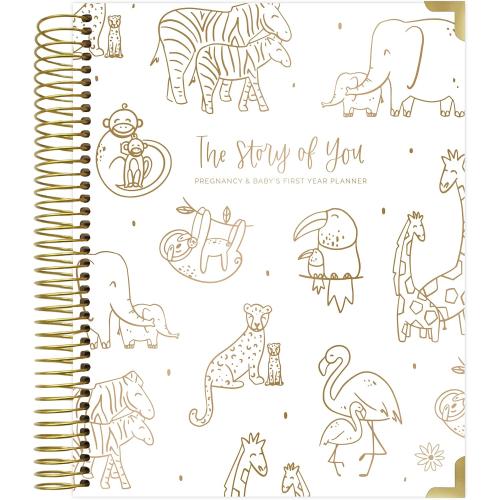 bloom daily planners New Pregnancy and Baby's First Year Calendar Planner & Keepsake Journal with Stickers - Hardcover Scrapbook Memory Book Organizer - (Undated) 8” x 10 - The Story of You