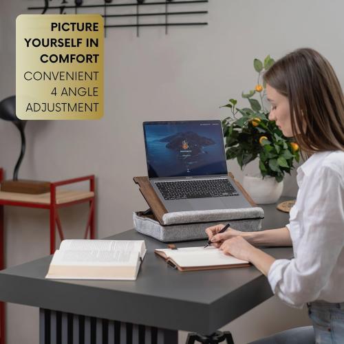 Lap Desk for Laptop - Laptop Tray with Cushion, Portable Lap Desk for Lap, Adjustable Lapdesk, Couch Lap top Table for Work, Ergonomic Lap top Stand for Bed
