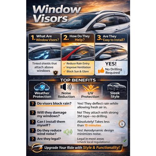 2022-2026 Tape-On Rain Guards for Honda Civic Hatchback Side Window Visor Deflectors HB LX Sport Touring EX-L Tinted Vent Shades Protectors 2023 2024 2025