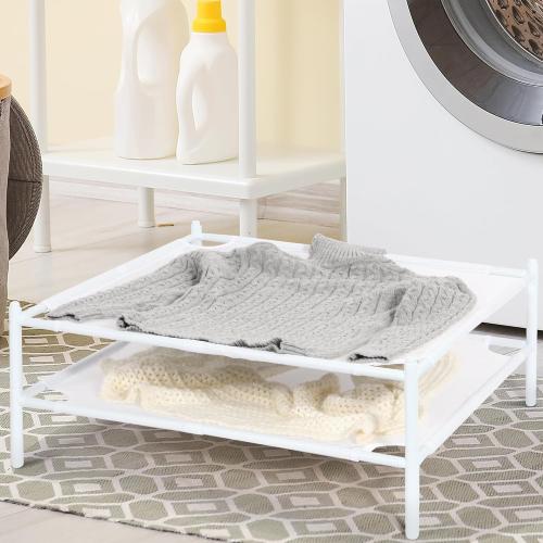 STORAGE MANIAC Sweater Drying Rack, Mesh Clothes Drying Rack, Stackable Laundry Drying Rack, Lay Flat Dryer for Delicates, Portable Dry Rack for Indoor or Outdoor, White, 2-Pack
