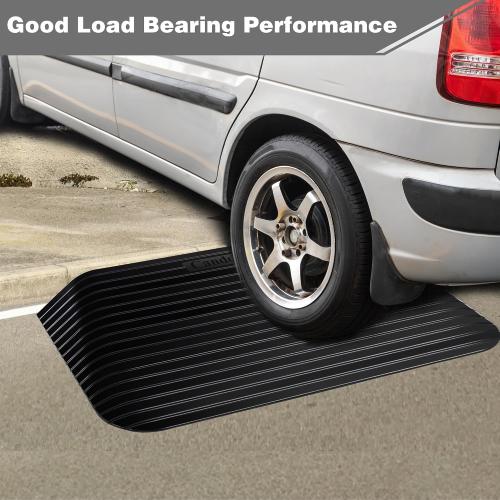 3 Rise Threshold Ramps Doorway, Wheelchair Ramp with Non-silp Surface, 4400 LBS Capacity, Solid and Portable, for Steps, Driveway and Curb Black