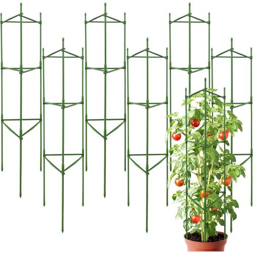 6 Pack Tomato Cages for Garden, 48” Metal Tomato Plant Support, Heavy Duty Tomato Cages for Pots, Tomato Trellis for Raised Garden Bed
