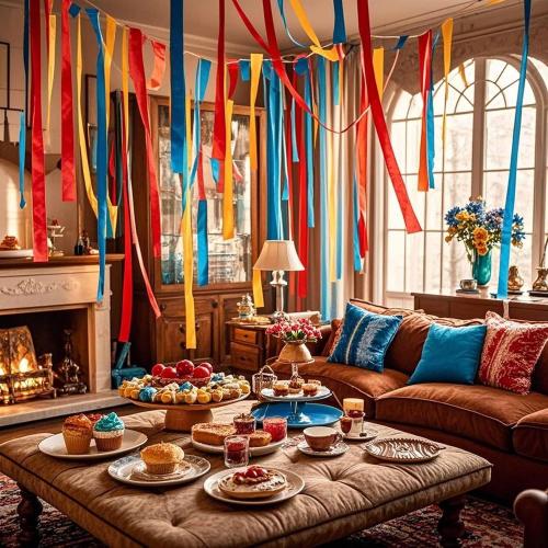 Red 1 Blue 2 and Yellow 1  Crepe Paper 4 Pcs Streamers for Party Decorations, Birthday Wedding DIY Crafts, Gift Wrapping Supplies
