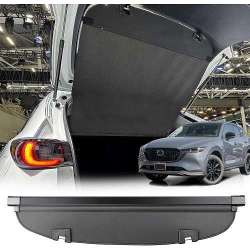 for Mazda CX5 Trunk Cover Cargo Cover Accessories, Leather Retractable Cargo Cover for 2025 Mazda CX-5 Accessories 2024 2023 2017-2022 Anti-Peeping Anti-Theft Privacy Screen Shade