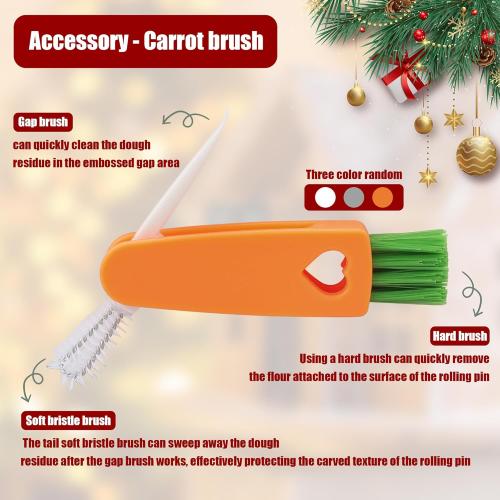 17 Premium Wooden Rolling Pins for Baking with Nativity Embossed Designs | 3mm Deep Springerle Cookie Molds | Christmas Rolling Pin & Baking Gifts for Women | Includes 3-in-1 Cleaning Brush