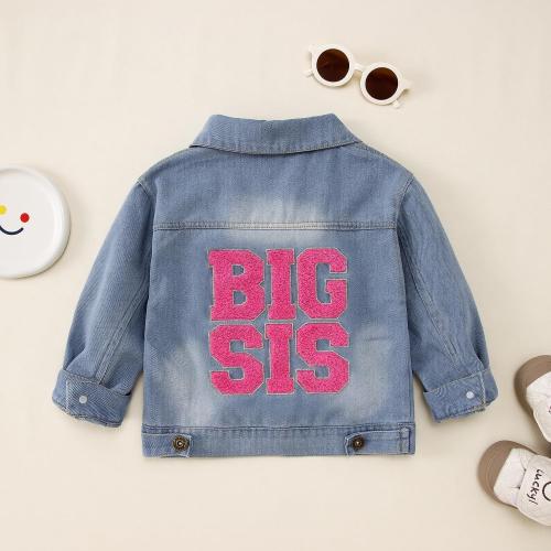 Size XS CM C&M WODRO Toddler Boys Girls Denim Jacket Big Brother Sister Embroidery Kids Jeans Jacket Top Button Down Coat Outerwear