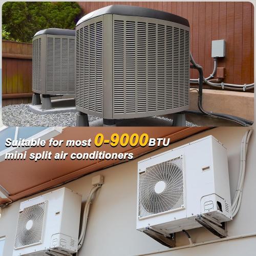 PATIKIL 50 Ft Mini Split Line Set, 1/4 & 3/8 OD Air Conditioner Copper Tubing Pipes Extension Set with Nuts Thickened PE Insulated for Mini Split Air Conditioner HVAC or Heat Pump System
