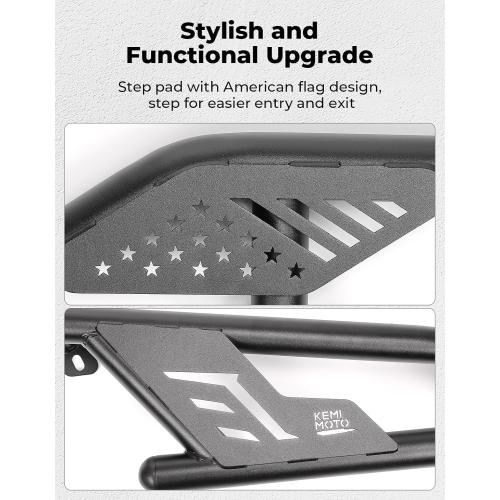 KEMIMOTO Rock Sliders Nerf Bar Compatible with Polaris General 1000 | XP 1000 2016-2026 2 Seat Side Step Bumper Protection Steel Frame UTV Accessories
