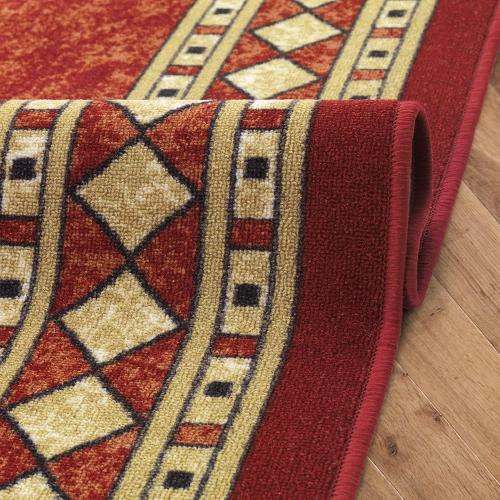 Antep Rugs Alfombras Modern Bordered 4x6 Non-Skid (Non-Slip) Low Profile Pile Rubber Backing Indoor Area Rugs (Maroon Beige, 4' x 5'8)