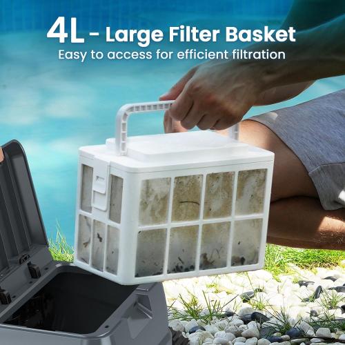 Color Dark Grey U8 Cordless Robotic Pool Cleaner, Pool Vacuum for Inground Pools, Wall & Waterline Cleaning, 150min Battery Life, Intelligent Route Planning, for Pools up to 2,000 Sq.ft (Dark-Grey)