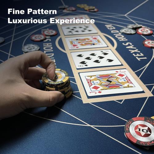 YUZPKRSI 47 Inch Round Poker Mat, Neoprene & Rubber, Texas Hold'em Poker Table Top Casino Card Games, Portable, Carrying Bag Included