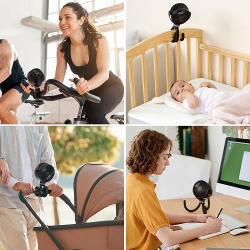Momcozy 8000mAh Portable Stroller Fan | 27H Ultra-long Battery Life