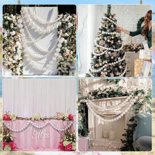 Canlierr 2 Pcs 6.5ft Wedding Giant Pearl Garland Decorations 60mm