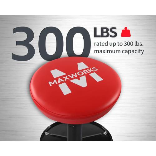 MaxWorks 80771 Pneumatic Roller Seat/Creeper with Adjustable Height - 300 lb Capacity