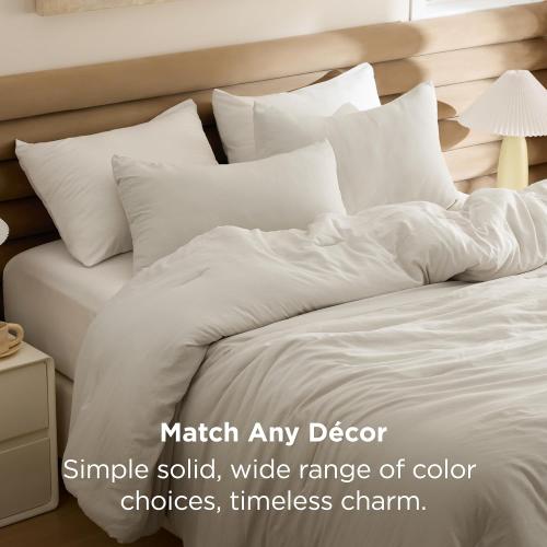 Bedsure Full Size Comforter Set, Beige Soft Prewashed Bedding for All Seasons, 3 Pieces GentleSoft™ Warm Down Alternative Bed Set, 1 Lightweight Comforter (82x86) and 2 Pillowcases (20x26)